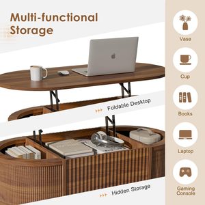 Table basse relevable moderne SENYU avec rangement, structure en bois, design mi-siècle, meubles de salon - Product Image 3
