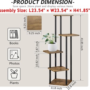 Hoa đứng, sàn đứng 5 lớp wrought Sắt + EI Hội Đồng Quản trị lớp phòng khách ban công trang trí giá/thực vật Rack hiển thị - Product Image 3