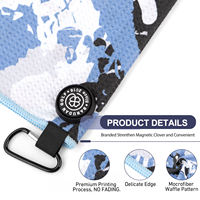 Serviette de golf gaufrée en microfibre jacquard personnalisée, artisanat haut de gamme, accessoire de nettoyage professionnel en gros