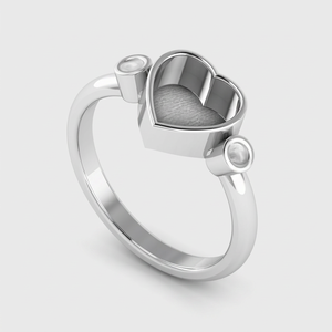 Premium kwaliteit hartvormige 8x8mm CZ set hars as <span class=keywords><strong>ring</strong></span>, mooi beloftegeschenk voor moeder, sterling massief zilver 925 herinneringsring - Product Image 1