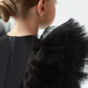 Dernières conceptions de manches à volants enfants anniversaire fleur fête blanc noir a-ligne enfants mariage princesse <span class=keywords><strong>petite</strong></span> fille <span class=keywords><strong>robe</strong></span> - Product Image 5