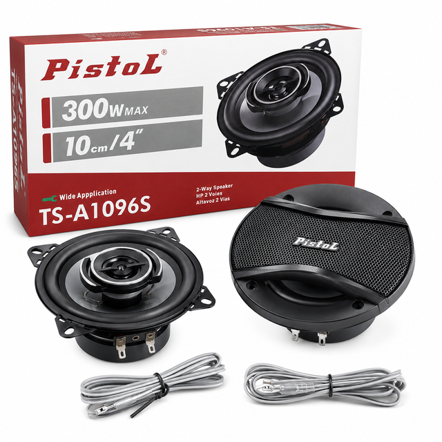 4 Inch 2-Way Coaxial Car Door Speaker 300W Max 25W RMS 4 Ohm 91dB IMPP Cone Tweeter with Grille for Universal Car Audio Upgrade