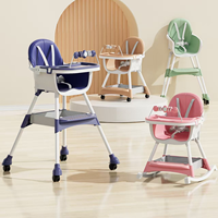 Chaise haute pliable 4-en-1 convertible Clafbebe, chaise haute pour bébé, chaise haute en plastique pour bébé