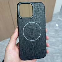 Coque de téléphone de luxe antichoc en TPU souple à texture litchi avec anneau magnétique intégral pour iPhone 12 13 14 15 16 17 Pro Max Plus