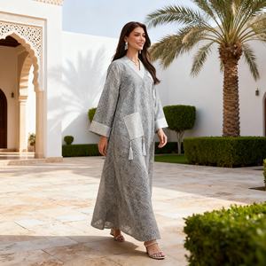 Robe Abaya de fête élégante et tendance de haute qualité, personnalisable OEM ODM pour femmes musulmanes - Product Image 4