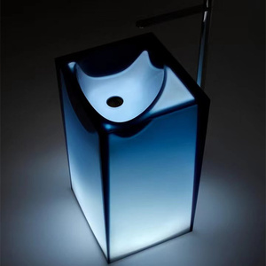 Lavabo sur pied coloré <span class=keywords><strong>en</strong></span> résine transparente de qualité supérieure 2026 <span class=keywords><strong>pour</strong></span> hôtel - Product Image 1