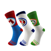HY-2069 Nouveau Vente en gros Mario Chaussettes Hommes Femmes Nouveauté Crazy Cotton Design Long Basket Chaussettes Couples