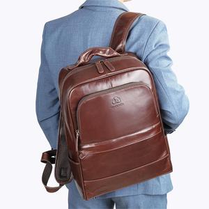Customniucunzh Vintage Genuine Leather Business <b>Laptop</b> <b>Backpack</b> Large Capacity Waterproof Travel <b>Backpack</b> <b>Mens</b> Leather Backpackb - Product Image 2
