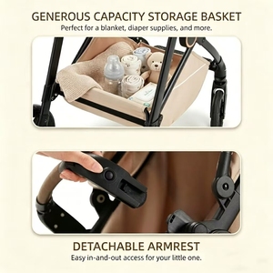 Cochecito <span class=keywords><strong>de</strong></span> Bebé Passing Love, Carrito Plegable con Estructura <span class=keywords><strong>de</strong></span> Acero y Certificación CPC para Recién Nacidos - Product Image 4
