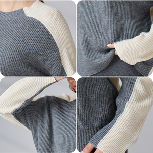 OEM Logo Women's Cashmere Blend Wool Knitted Sweater Crew Neck Long Sleeve <b>Pullover</b> - Product Image 6