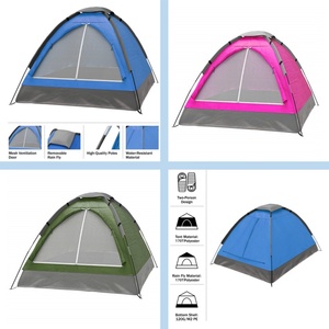 Tente de camping extérieure légère et compacte pour deux personnes-avec housse de pluie et sac de transport pour sac à dos, randonnée ou plage (orange) - Product Image 1