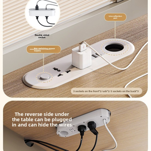 Bàn văn phòng đơn giản và hiện đại cho nhân viên, với 6 chỗ ngồi cho 4 người và 6 gian hàng. Nội thất văn phòng, Bàn nhân viên bằng gỗ - Product Image 3