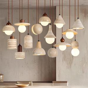 Lámpara Colgante JACKSUN de Estilo Nórdico Moderno, de Piedra Amarilla, para Restaurante, Bar, Dormitorio, Lámpara de Techo de Cemento y Terrazo - Product Image 1