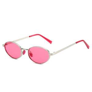 Logo Custom 2026 Fashion <b>Retro</b> Women Small Frame Punk Sun Glasses UV400 Metal Oval <b>Sunglasses</b> for <b>Men</b> - Product Image 6
