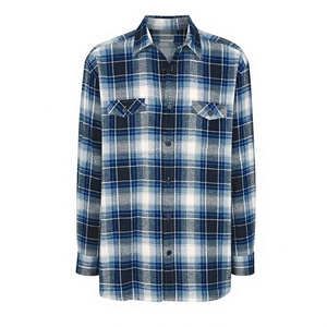 เสื้อเชิ้ตแขนยาวผู้ชายแบบขายส่ง ออกแบบเองได้ ผ้าขนสัตว์ 100% ผ้าแฟลนเนลลำลอง ลายสก็อต ผ้าฝ้าย สำหรับผู้ชาย - Product Image 1