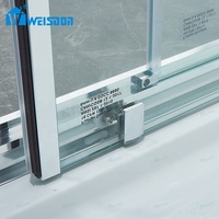 Paroi de douche encadrée sur mesure de haute qualité, porte de douche coulissante simple en aluminium et verre trempé