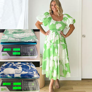 Robes à imprimé floral pour femmes, robe longue à épaules dénudées, manches bouffantes, robes <span class=keywords><strong>maxi</strong></span> décontractées, robe d'été ample - Product Image 4