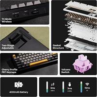 Original AULA F108 Wireless Mechanical Keyboard 108Keys Full Size Gasket Mount Tri-Mode RGB Hot Swappable Creamy Gaming Keyboard