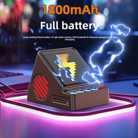 Haut-parleur portable rétro à pixels BT6.0 avec écran RGB, horloge numérique, motifs personnalisables, écran intelligent, mini compact