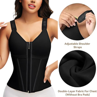 Colombianas Gaine amincissante à contrôle moyen avec fermeture éclair réglable, gainse de taille pour un ventre ferme, respirante et écologique pour femme