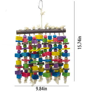 Juguete de Bloques de Madera Natural Multicolor para Pájaros Medianos y Grandes, Material Seguro para la Selección, Juguete de Madera para Masticar para Loros y Aves - Product Image 3