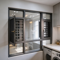 Fenêtre à battant moderne en alliage d'aluminium européen, ouverture verticale, insonorisée, certifiée Energy Star, pour buanderie et maison
