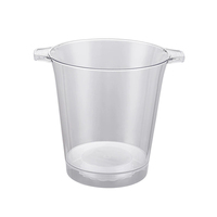Seau à glace transparent en plastique avec barre lumineuse LED, refroidisseur de bouteilles de champagne et de vin pour hôtel