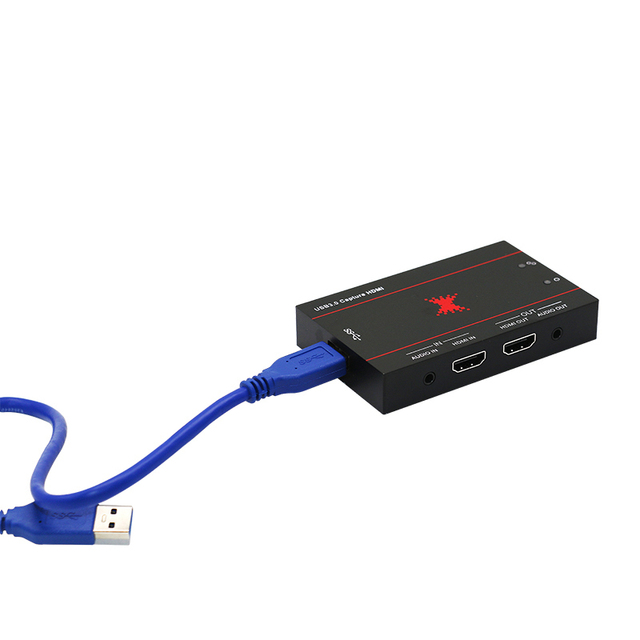 Live Streaming Video Capture Card with for Input 1080p Output Independent Microphone Input MP4 Support Free Driver Plug & Play
