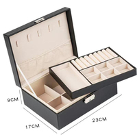 Boîte de rangement et de présentation de bijoux en velours et cuir PU de luxe, certifiée TUV, logo personnalisé