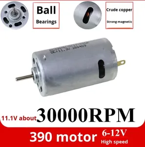 มอเตอร์ RC390 ความเร็วสูงพิเศษ 30,000 รอบต่อนาที 9-12V เครื่องดูดฝุ่นแม่เหล็กแรงสูง ลูกปืนโลหะทั้งหมด สำหรับรถและเรือจำลอง ทำจากวัสดุอื่นๆ - Product Image 5