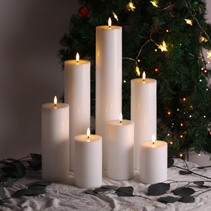 Matti của blameless mịn Flameless Trắng trụ cột nến từ xa controlwax dẫn lớn trụ cột nến - Product Image 1