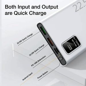QC3.0 PD22.5w ชาร์จเร็ว 10000mah พาวเวอร์แบงค์ โทรศัพท์มือถือ พาวเวอร์แบงค์แบบพกพา เครื่องชาร์จพาวเวอร์แบงค์ขนาดเล็ก - Product Image 6