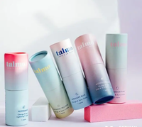 Emballage de luxe en tube pour huile, sel de bain, brillant à lèvres, parfum, thé, en carton ondulé noir avec logo personnalisé et pelliculage mat