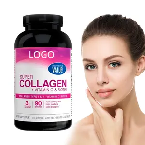 Hydrolyzed Collagen Peptides Supplement Multi Collagen Complex Pills - Type I, II, III, V, X Lubrication for Skin and Joints