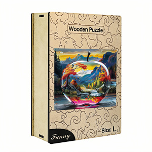 Chất lượng cao <span class=keywords><strong>3D</strong></span> giải pháp đồ chơi bằng gỗ ghép hình bằng gỗ hình học nhiều hình dạng câu đố - Product Image 1