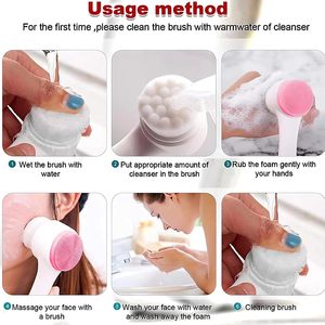 2 in 1 Portable Double Sides Stand-Up 3D Massage <b>Brush</b> Face <b>Scrub</b> <b>Brush</b> Silicone Face Cleaner <b>Brush</b> - Product Image 6