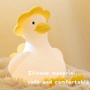 USB Rechargeable Duck Night Light for Kids' Bedroom 3 Brightness Modes + <b>Wireless</b> Touch Control Bedside <b>Lamp</b> - Product Image 2
