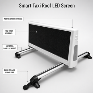 Schermo LED Bifacciale per Tetto Taxi P2.5-P5, Display Pubblicitario 4G WiFi GPS per Auto, Insegna LED Impermeabile da Esterno 24V per Veicoli - Product Image 1