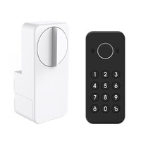 Serrure de porte motorisée adaptable avec application Tuya Smart Life pour clavier, lecteur d'empreintes digitales et code PIN, sécurité pour portes en bois, maison et appartement