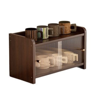 Home Acrylic <b>Desktop</b> Storage Rack for Living Room and Kitchen Countertops, Coffee Cup and Tea Set Storage Organizer, Dustproof - Product Image 2
