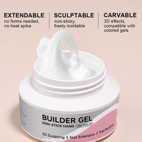 BORN PRETTY Gel de construction pour ongles transparent blanc laiteux non collant, sans chaleur, sculpture 3D, extension d'ongles, gel UV, vernis