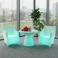 Table de bar ronde moderne en plastique, LED, étanche et durable pour hôtels, restaurants, terrasses, bars, bars à domicile, centres commerciaux