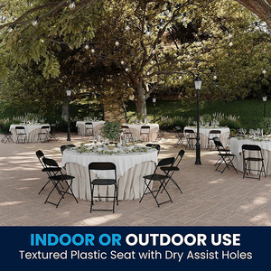 Cadeira Plástica Branca Dobrável com Estrutura de Aço para Eventos Comerciais, Escritório, Casamento, Festa, Piquenique, Cozinha, Igreja, Escola - Product Image 4