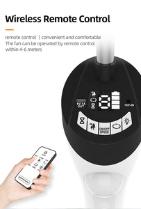 Quạt Năng Lượng Mặt Trời Có Thể Sạc Lại 16 & 18 Inch Chế Độ Gió Tự Nhiên Bảng Điều Khiển Kỹ Thuật Số Công Tắc Pin - Product Image 4