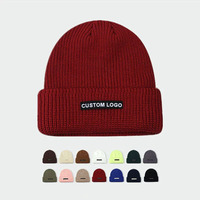 Gorro de punto al por mayor con etiqueta tejida, ideal para el frío