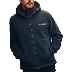 Unisex Autumn Zipper Closure Standard Hooded Fleece Bomber Jacket Finished Outdoor <b>Coat</b> Sizes <b>M</b>-5XL Featuring Front Plain Dyed - Product Image 1