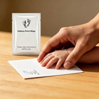Lot de 7 cartes de jalons de développement pour bébé, kit d'empreintes de mains et de pieds, design Art Déco, souvenir de nouveau-né pour cadeau d'anniversaire