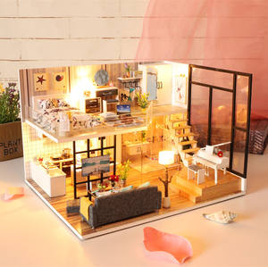 <span class=keywords><strong>Maison</strong></span> de poupée en bois fait à la main, meubles miniatures, <span class=keywords><strong>maison</strong></span> de poupée en bois, artisanat créatif, cadeau d'anniversaire - Product Image 5