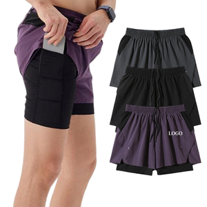Double <b>Layer</b> Shorts Men Customized logo Sport Casual Sports Shorts Mesh Athletic Shorts - Product Image 1