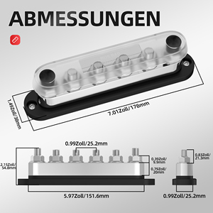 บัสบาร์แบตเตอรี่สำหรับงานหนัก 600A บัสบาร์สำหรับยานยนต์ 6 x 3/8"(M10) โพสต์ 12V - 48V บล็อกจ่ายไฟ - Product Image 2